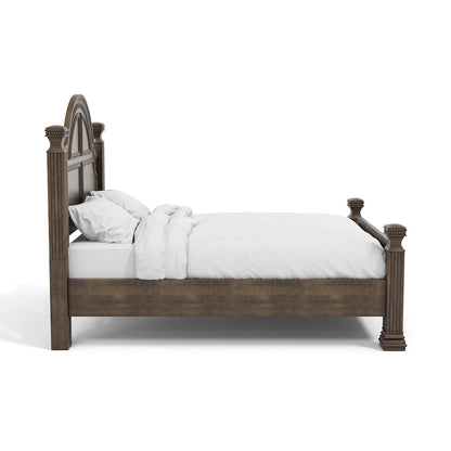 Stroh Traditional Wood Trim Molding Panel Bed with Bell-shaped Headboard by Furniture of America