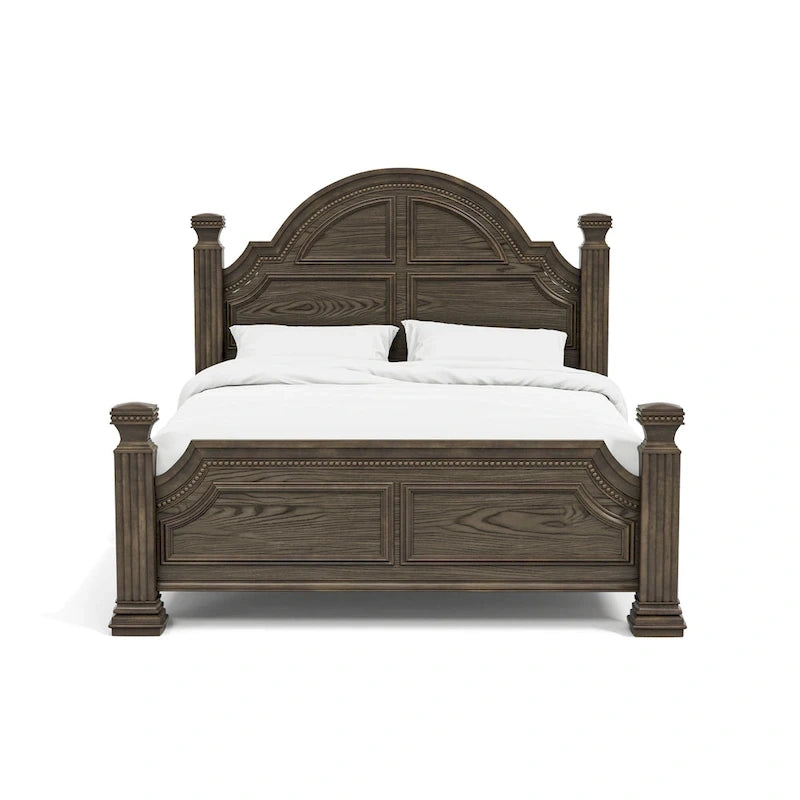 Stroh Traditional Wood Trim Molding Panel Bed with Bell-shaped Headboard by Furniture of America