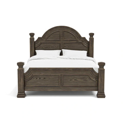 Stroh Traditional Wood Trim Molding Panel Bed with Bell-shaped Headboard by Furniture of America