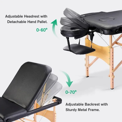 Massage Table 84 Inches Long Portable with Carry Case Table