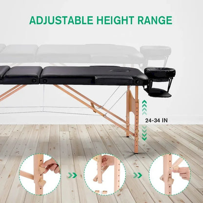Massage Table 84 Inches Long Portable with Carry Case Table