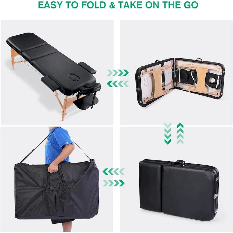 Massage Table 84 Inches Long Portable with Carry Case Table