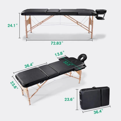 Massage Table 84 Inches Long Portable with Carry Case Table