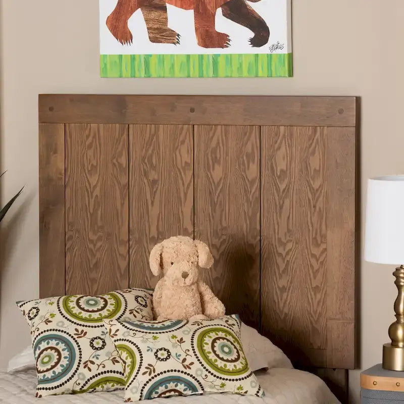 Patwin Transitional Ash Walnut Finished Wood Headboard