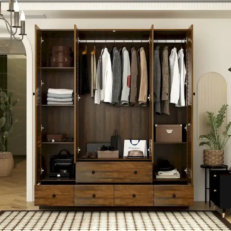 Bedroom Armoire Closet Armoire Wardrobe Closet Clothing Rod Drawer