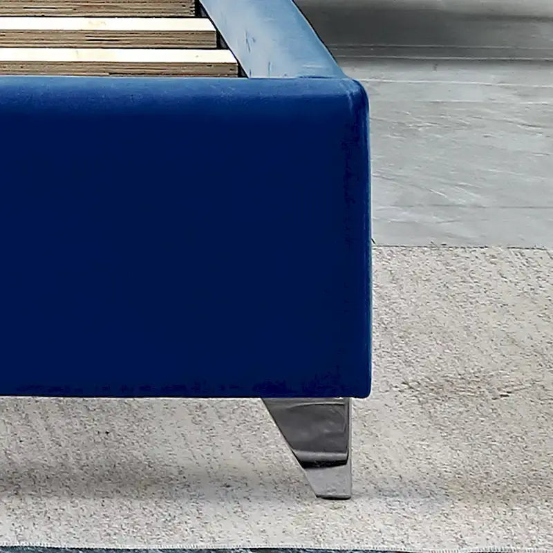 King Velvet Upholstered Bed with Deep Button Tufting
