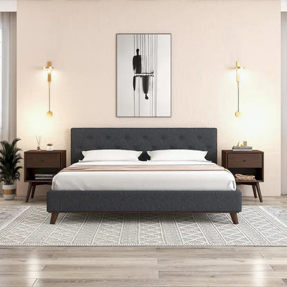 Novel Mid Century Modern Walnut Nightstand Bed Side Tables