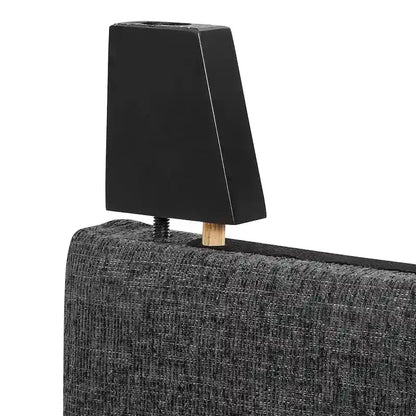Bridgevine Home Tall Granite Dark Grey Square Headboard Upholstered Platform Bed