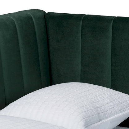 Oksana Light Grey Velvet with Goldtone Legs Daybed