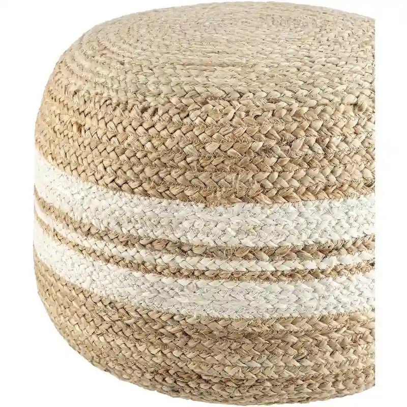 Livabliss Mallows Farmhouse Stripe Pouf