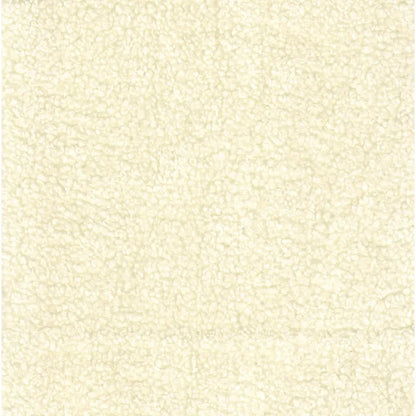 Round Upholstered top Ottoman on metal frame - Cream Faux Sheepskin