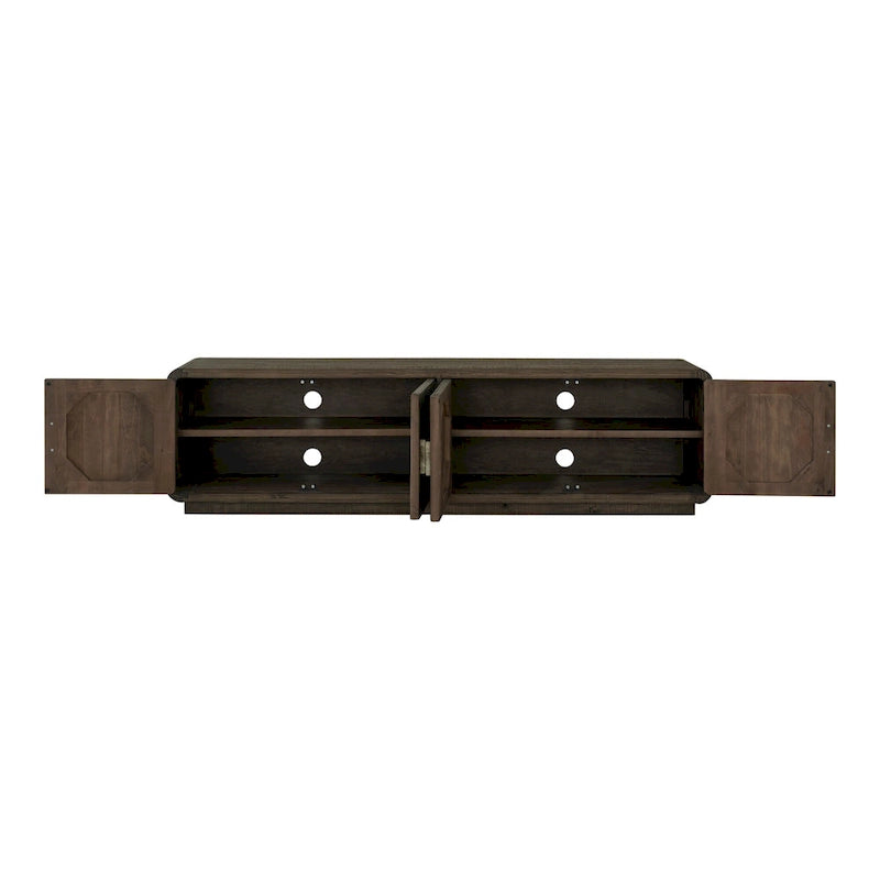 Aurelle Home Modima Rustic Rounded Edge Entertainment Center