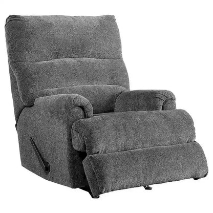 Manual Rocker Recliner with Fabric and Pull Lever, Gray