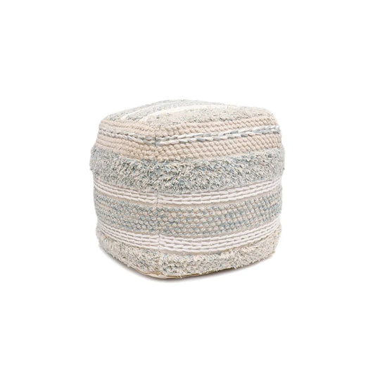 Pasargad Home Grandcanyon Braided Cotton Pouf, 20 Beige