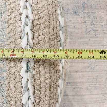 Pasargad Home Grandcanyon Braided Cotton Pouf, 20 Beige