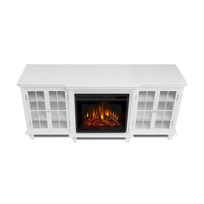 Marlowe 70 TV Stand Electric Fireplace White by Real Flame