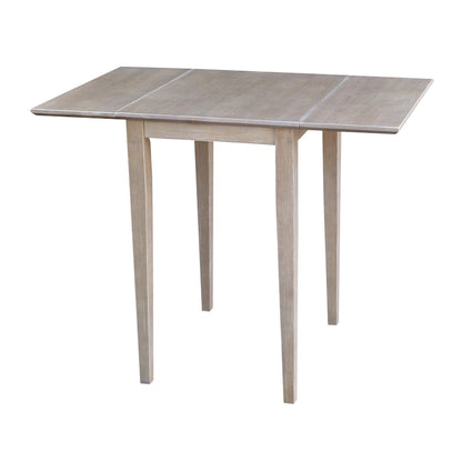 Small Dual Drop Leaf Table with Two Chairs, Washed Gray Taupe