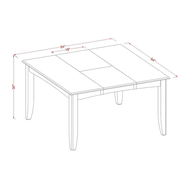 East West Furniture Dining Table Set Includes a Square Table with Butterfly Leaf and Dining Chairs (Chair Seat Type Options)