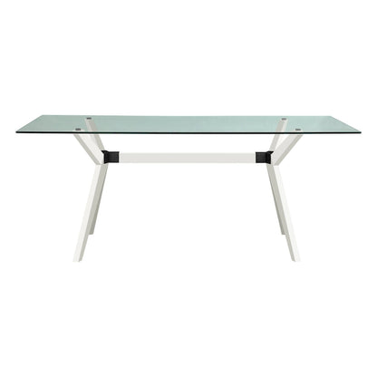 Rye Studio Waldorf Modern Glass Dining Table