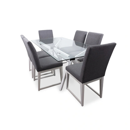 Rye Studio Waldorf Modern Glass Dining Table