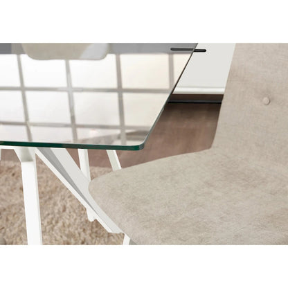 Rye Studio Waldorf Modern Glass Dining Table