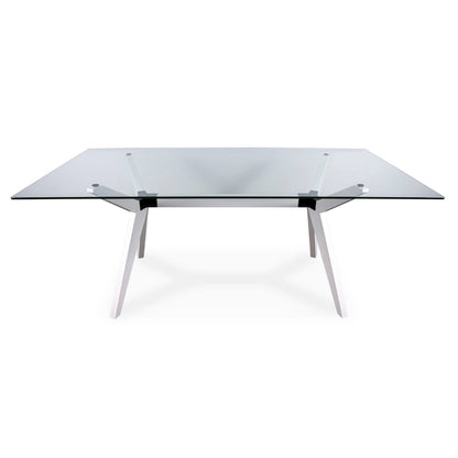 Rye Studio Waldorf Modern Glass Dining Table