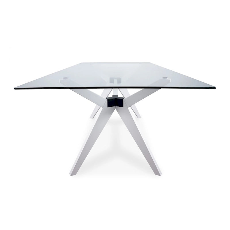 Rye Studio Waldorf Modern Glass Dining Table