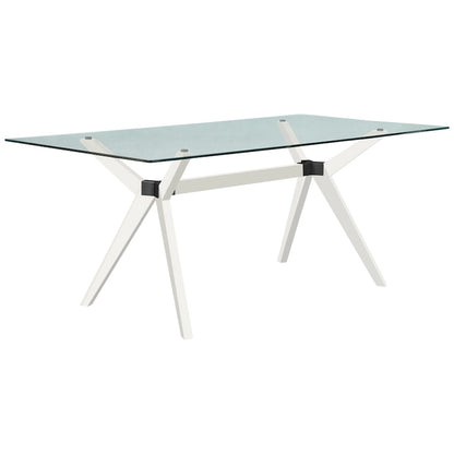 Rye Studio Waldorf Modern Glass Dining Table