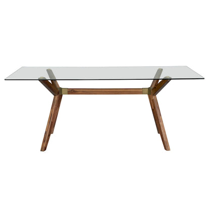 Rye Studio Waldorf Modern Glass Dining Table