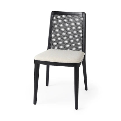 Clara Light Brown Wood Cream Seat Armless Dining Chair