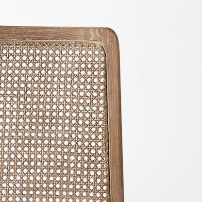 Clara Light Brown Wood Cream Seat Armless Dining Chair