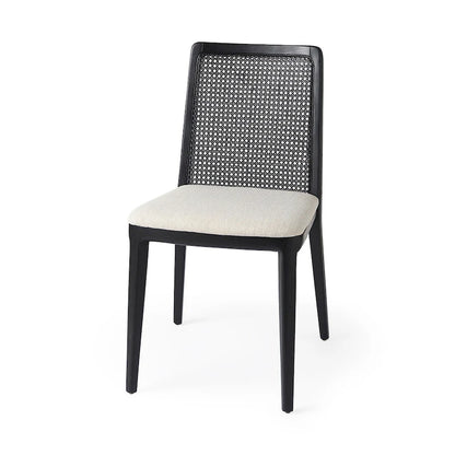Clara Light Brown Wood Cream Seat Armless Dining Chair