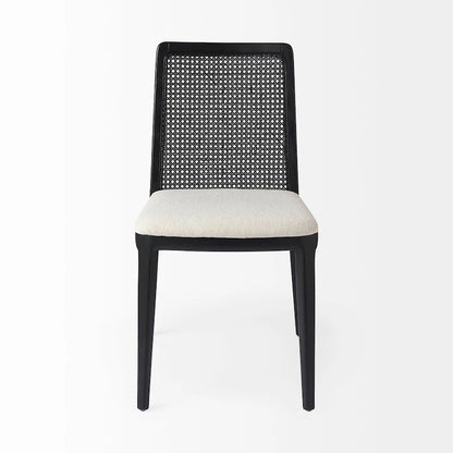 Clara Light Brown Wood Cream Seat Armless Dining Chair