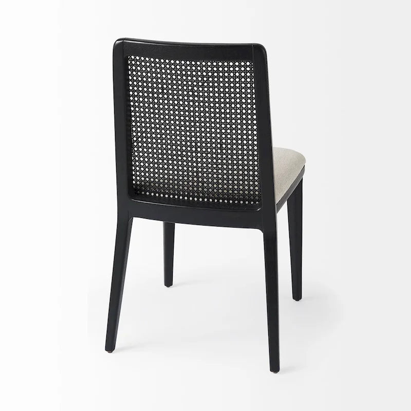 Clara Light Brown Wood Cream Seat Armless Dining Chair