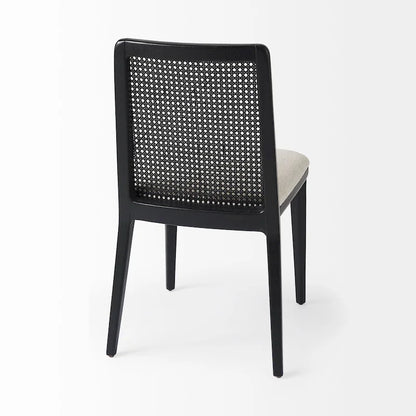 Clara Light Brown Wood Cream Seat Armless Dining Chair