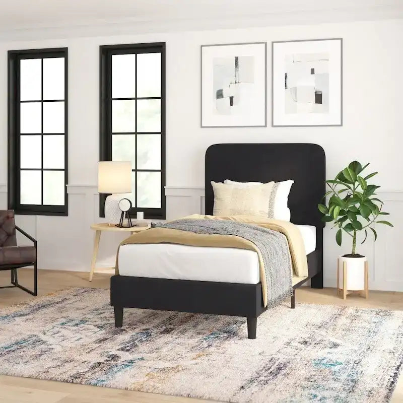 Platform Bed with Headboard - No Foundation Needed