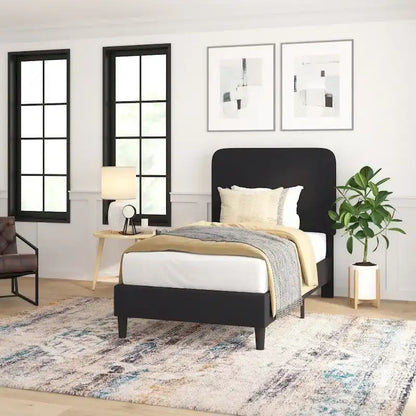 Platform Bed with Headboard - No Foundation Needed