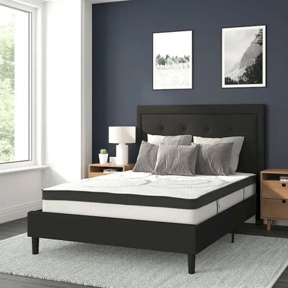 Tufted Platform Bed with 10in. Pocket Spring Mattress