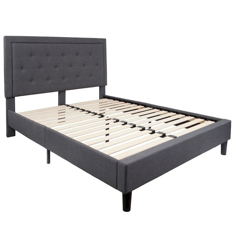 Tufted Platform Bed with 10in. Pocket Spring Mattress