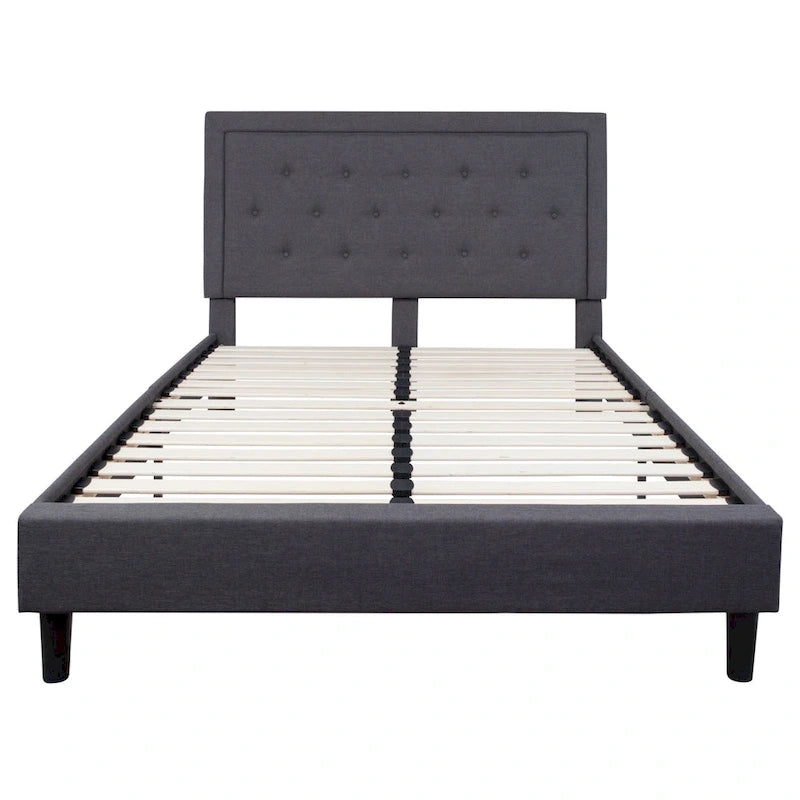 Tufted Platform Bed with 10in. Pocket Spring Mattress