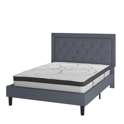 Tufted Platform Bed with 10in. Pocket Spring Mattress