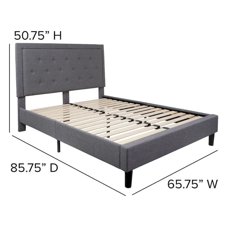 Tufted Platform Bed with 10in. Pocket Spring Mattress
