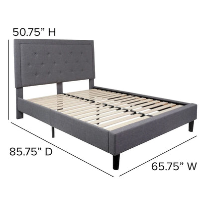 Tufted Platform Bed with 10in. Pocket Spring Mattress