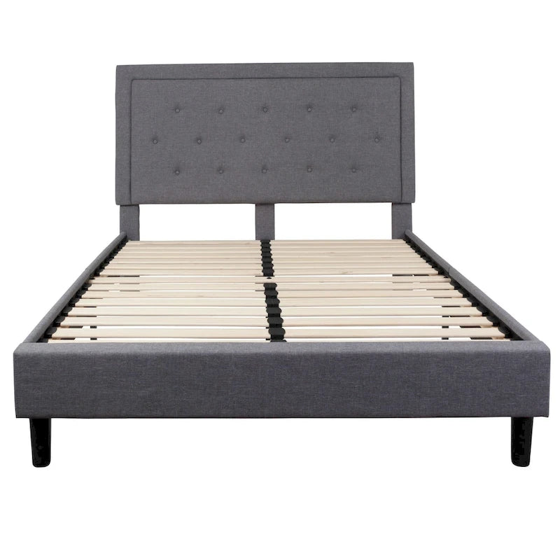 Tufted Platform Bed with 10in. Pocket Spring Mattress