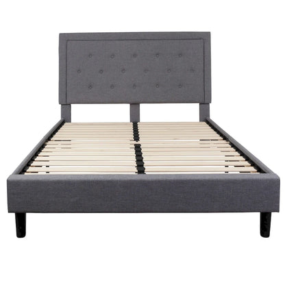 Tufted Platform Bed with 10in. Pocket Spring Mattress