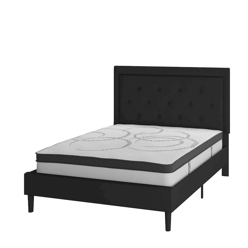 Tufted Platform Bed with 10in. Pocket Spring Mattress