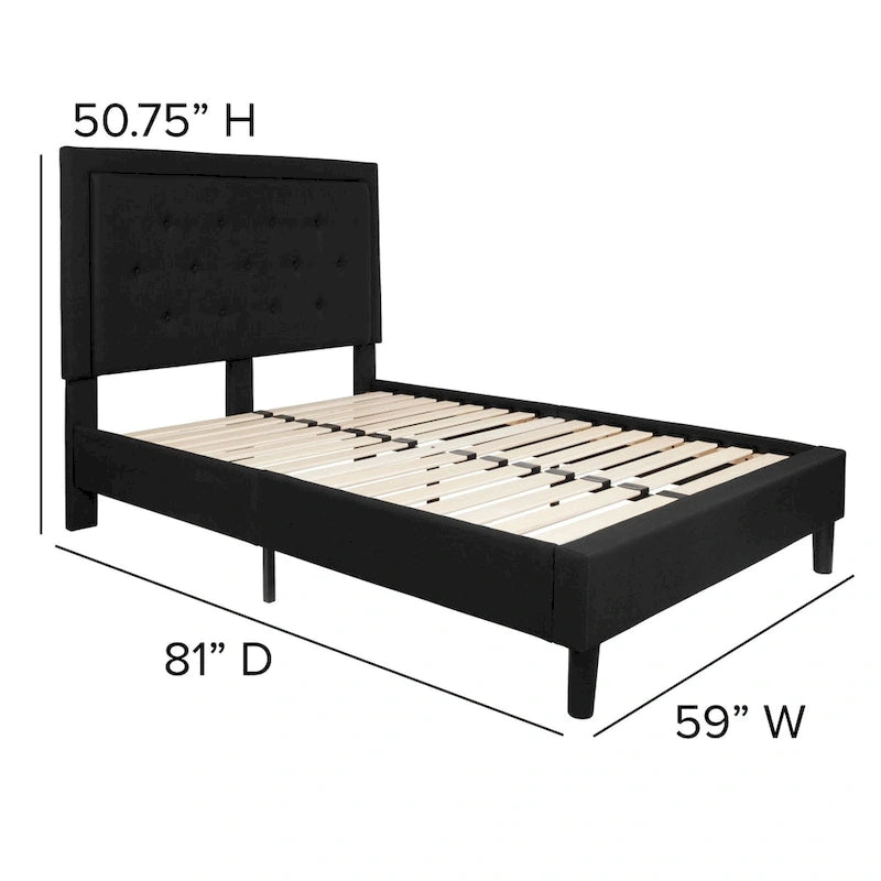 Tufted Platform Bed with 10in. Pocket Spring Mattress