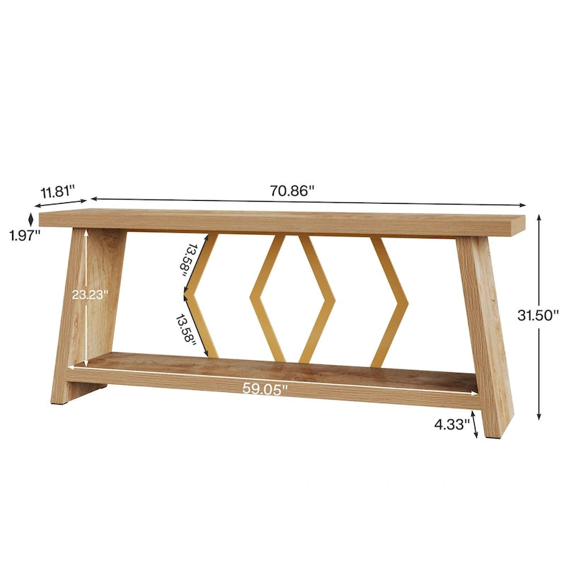 70.9-Inch Console Sofa Table with Storage for Entryway Living Room