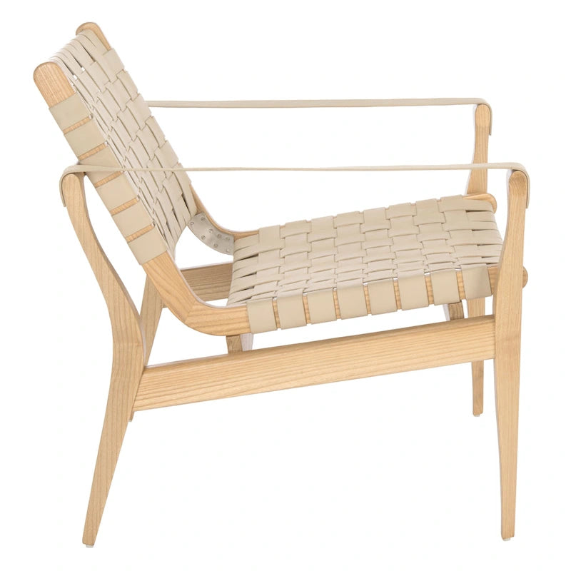 SAFAVIEH Couture Zenica Leather Safari Chair - 24.5 W x 30 L x 30 H - 25W x 30D x 30H