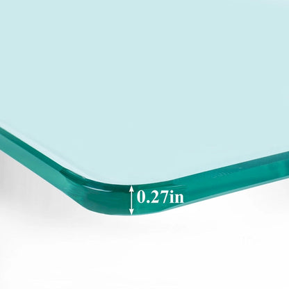 5-pieces Modern Dining Sets,Tempered Glass Table Top and 4 PU Chairs